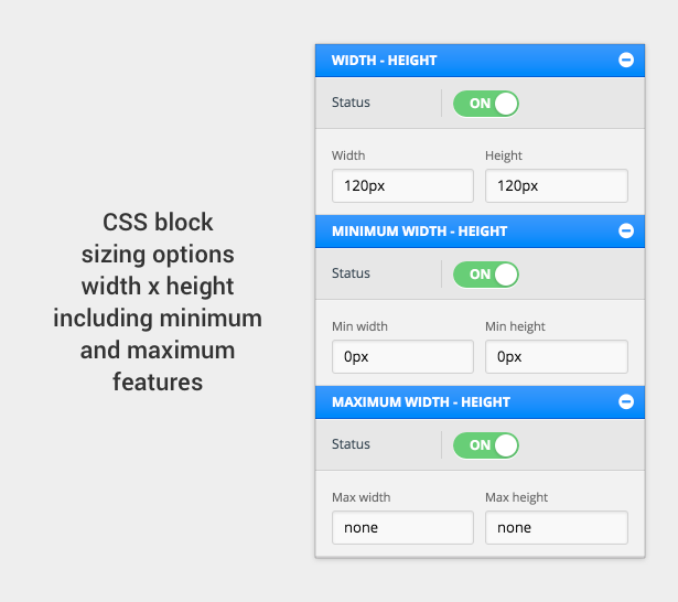 CSS block sizing options