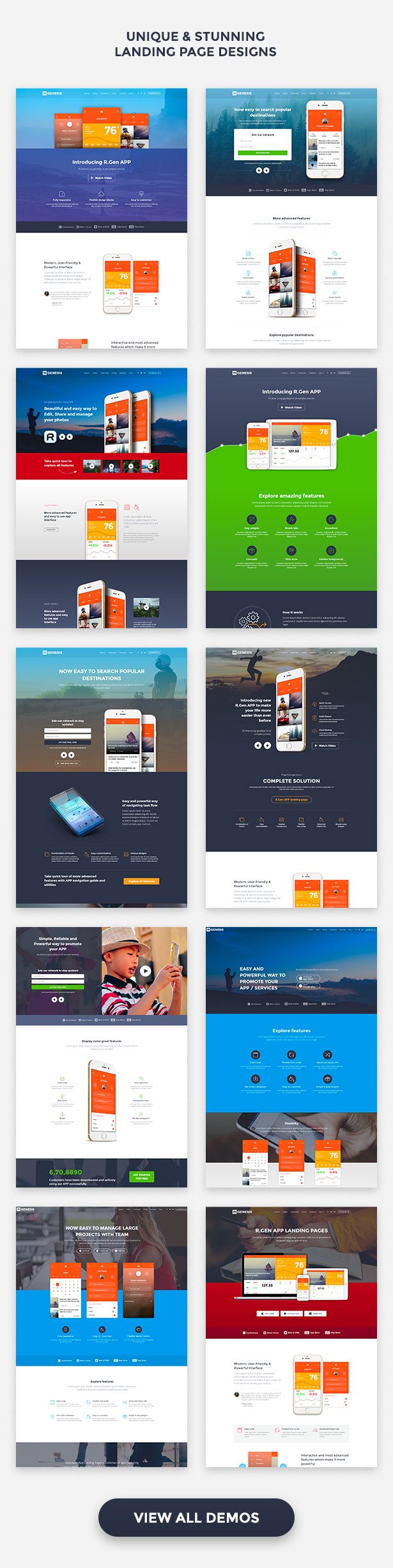 various applead page design