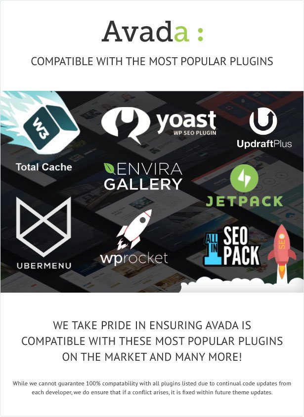 avada compatible with most popular plugin