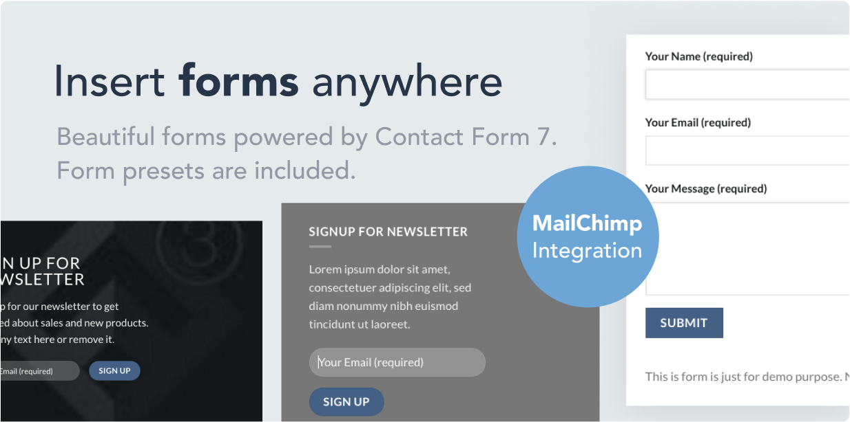 insert forms anywhere