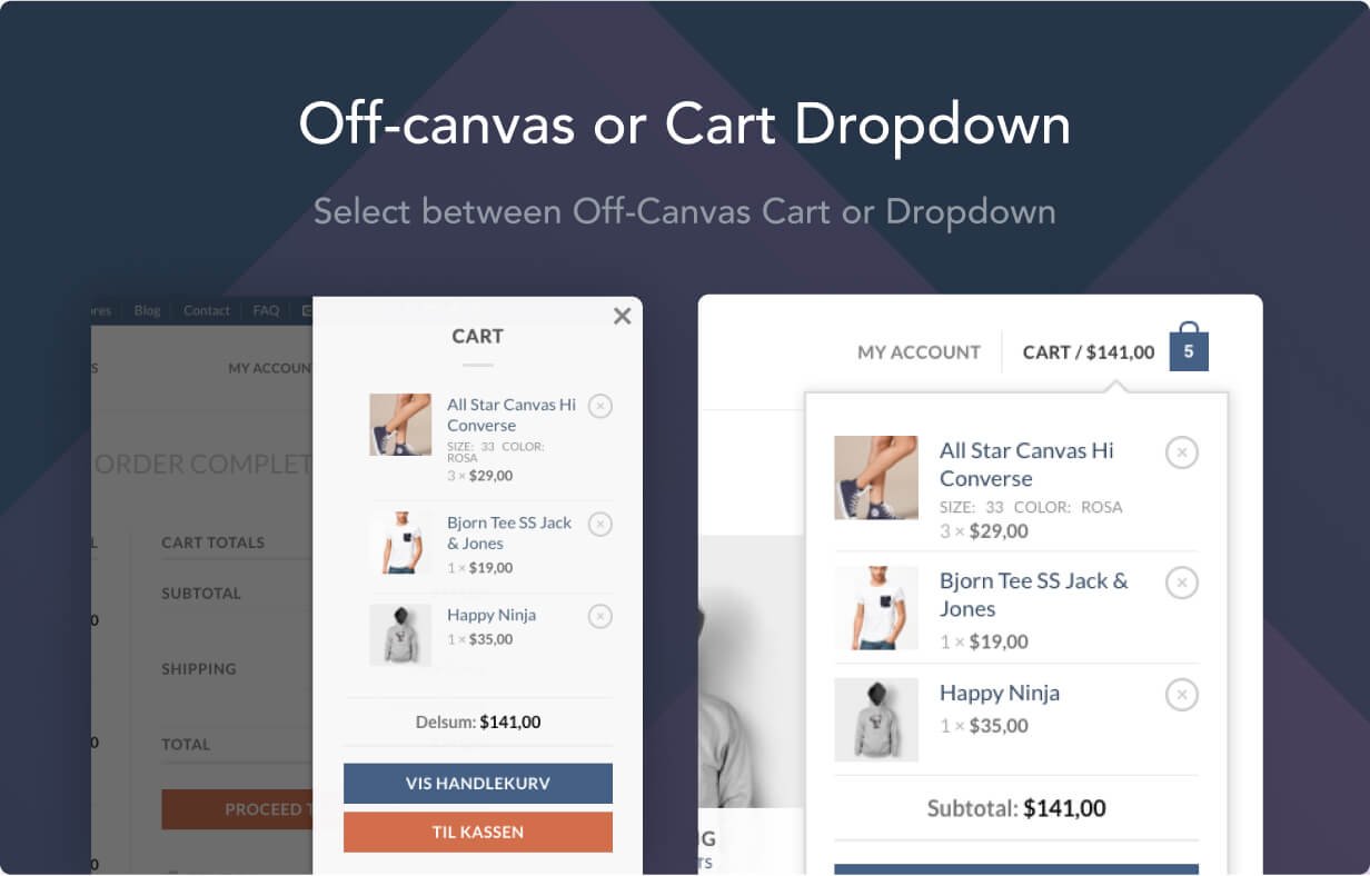 off canvas or cart dropdown
