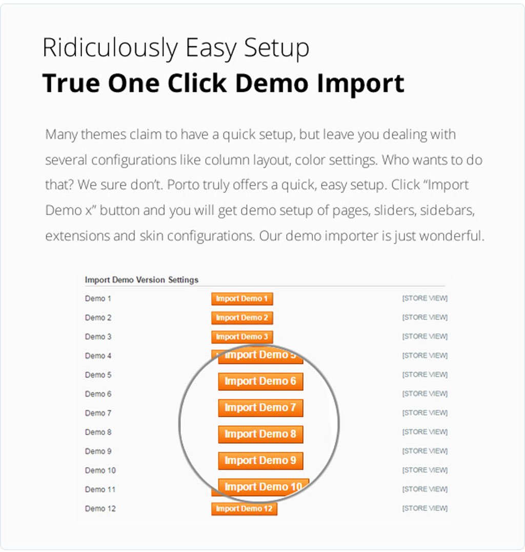 one click demo import