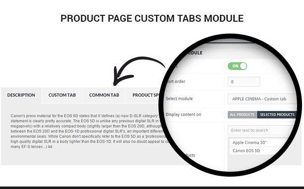 product page custom tab