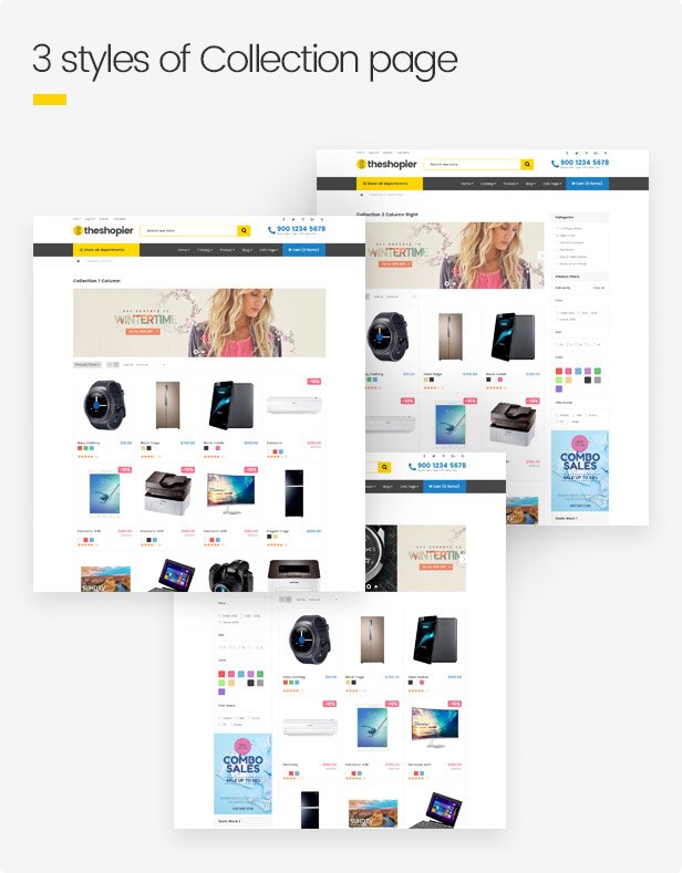 3 style of collections pages