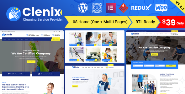 Clenix – Cleaning Services WordPress Theme