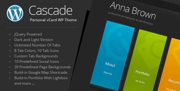 Cascade – Personal vCard WordPress Theme