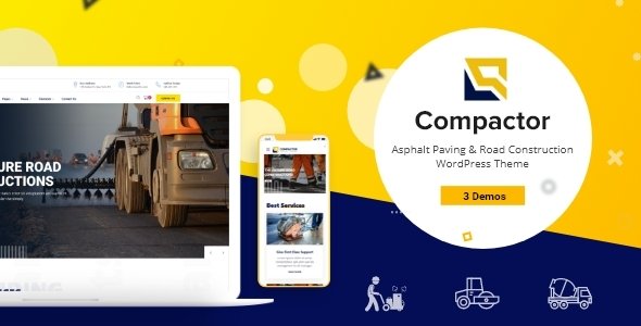 Compactor – Road Construction WordPress Theme