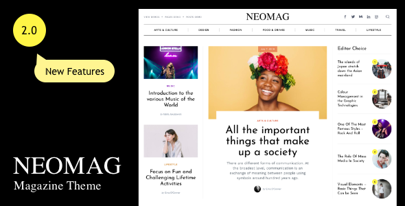 NeoMag – News and Magazine WordPress Theme