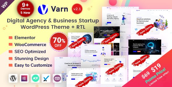 Varn – Elementor IT Startup & SEO Agency Theme
