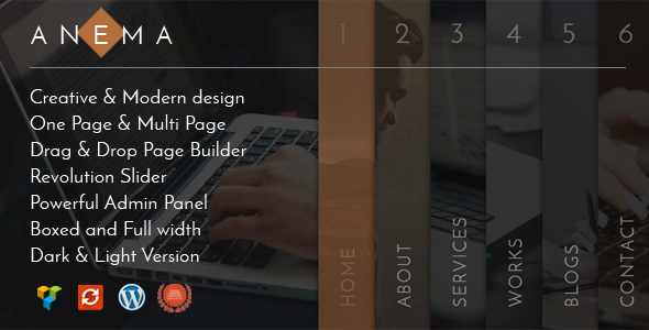Anema | Creative OnePage & MultiPage WordPress Theme