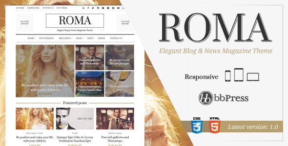 ROMA – Elegant Blog & News Magazine Theme