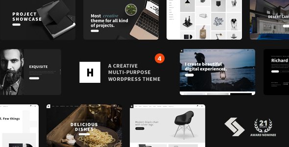 Minimal Creative Black and White WordPress Theme – Heli