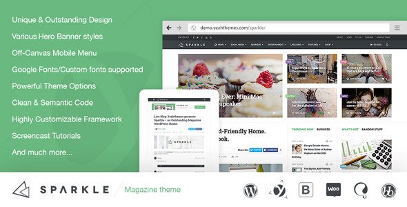 Sparkle – Outstanding Magazine theme for WordPress
