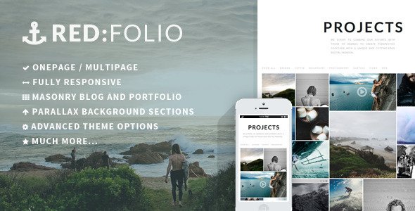 Redfolio – a Responsive OnePage WordPress Theme