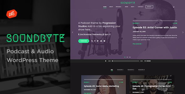 Soundbyte – Podcast/Audio WordPress Theme