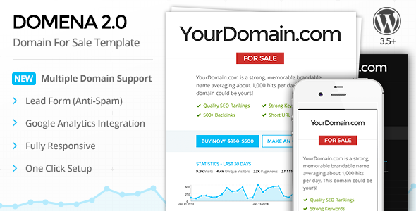 Domena 2.0 – Domain For Sale Template