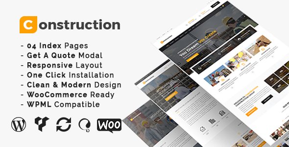 Construction – Building Business and Renovation WordPress Theme