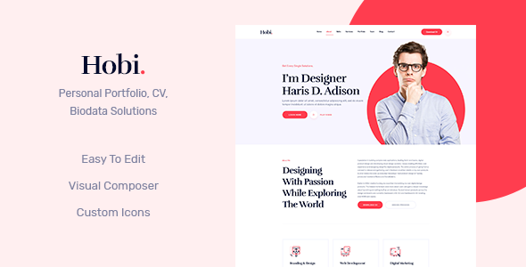 Hobi – Personal Portfolio WordPress Theme