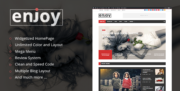 Enjoy – WordPress Magazine and Blog Theme