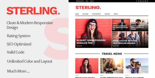 Sterling – News Magazine Blog Responsive WordPress Theme