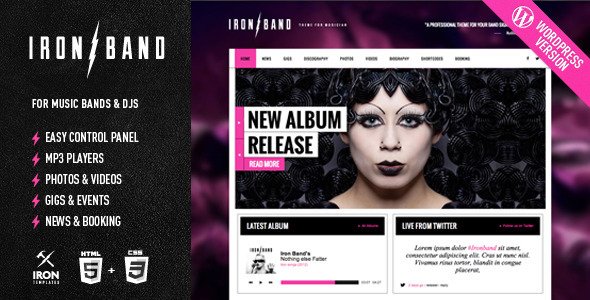 IronBand – Music Band & DJ WordPress Theme