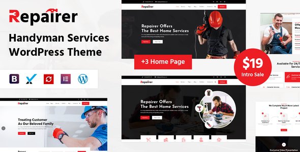 Repairer – Handyman Services WordPress Theme