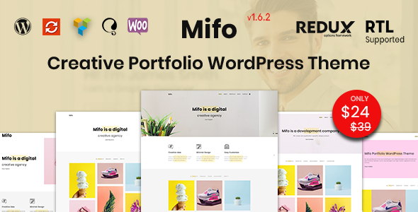 Mifo – Creative Minimal Portfolio WordPress Theme