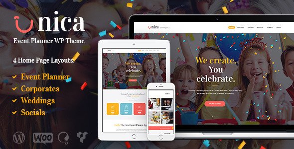 Unica – Event Planning Birthday & Wedding Agency WordPress Theme