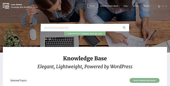 Lore – Elegant Knowledge Base WordPress Theme