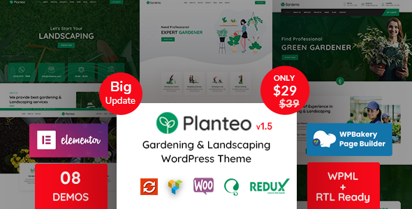 Planteo – Gardening and Landscaping WordPress Theme