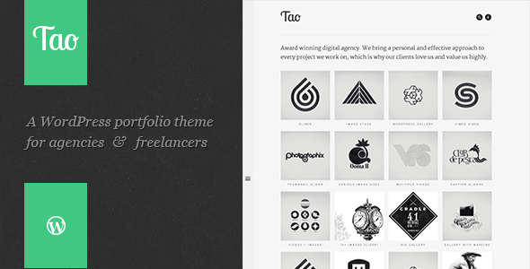 Tao: a modern & responsive 3D WordPress portfolio theme with beautiful transitions and animations