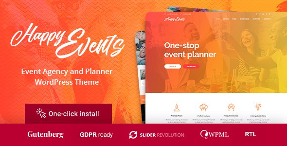 Happy Events – Holiday Planner & Event Agency WordPress Theme