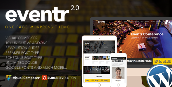 Eventr – One Page Event WordPress Theme