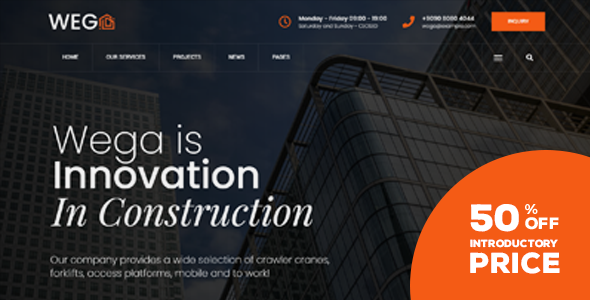 Wega – Construction WordPress Theme