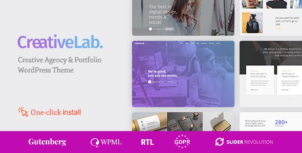 Creative Lab – Studio Portfolio & Design Agency WordPress Theme