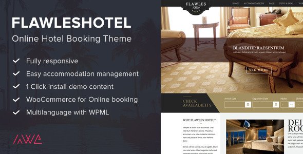 Flawleshotel – Online Hotel Booking Theme