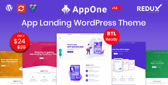 AppOne – App Landing WordPress Theme