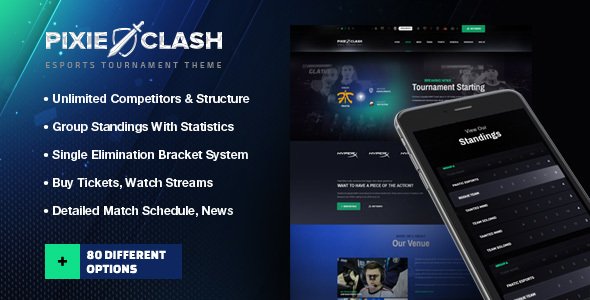 PixieClash | eSports gaming theme for tournaments & competitions