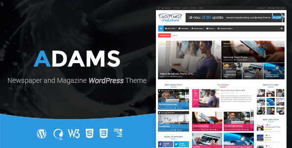 Adams – Responsive Retina WordPress News, Magazine, Blog