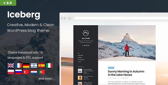 Iceberg – Simple & Minimal Personal WordPress Blog Theme
