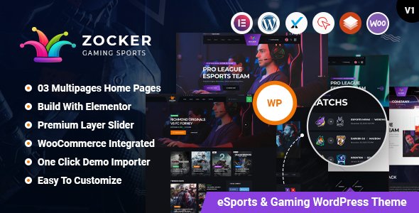 Zocker – eSports Game & Online Clan News Video Gaming WordPress Theme