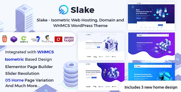 Slake – Isometric Web Hosting, Domain and WHMCS WordPress Theme