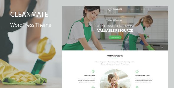 CleanMate – Cleaning Company Maid Gardening WordPress Theme