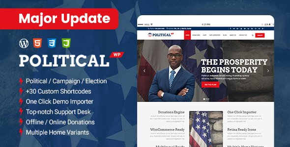 PoliticalWP – Political Campaign WordPress Theme