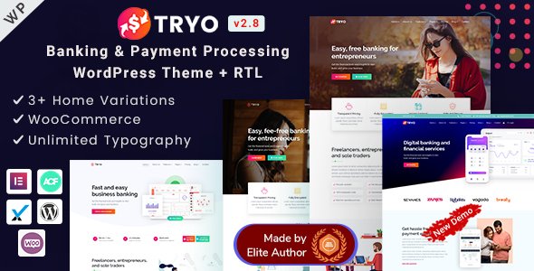 Tryo – Elementor Online Banking & Money Transfer WordPress Theme