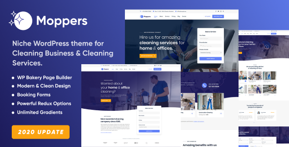 Moppers – Cleaning Company and Services WordPress Theme