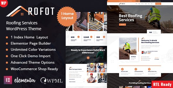 Rofot – Roofing Services WordPress