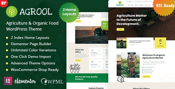 Agrool – Agriculture & Organic Food WordPress