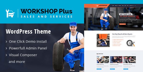 WorkshopPlus – WorkShop Car Autos Services WordPress Theme