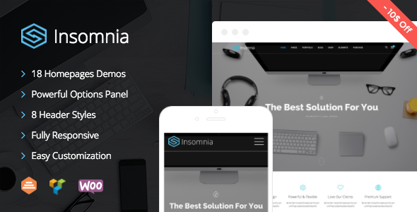 Insomnia – Beautiful and Modern Creative WordPress Theme